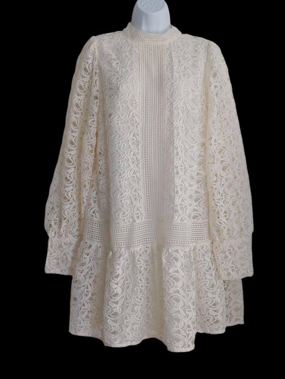 En Saison Anthropologie Lace Dress Eyelet Preppy Coquette Wedding Guest Cottage